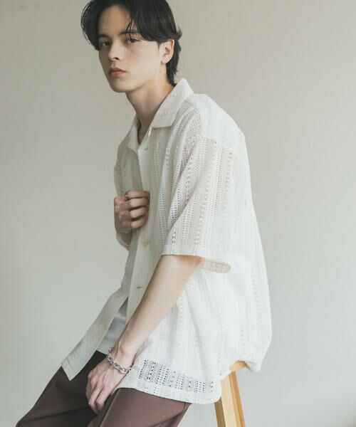 SENSE OF PLACE by URBAN RESEARCH / センスオブプレイス バイ アーバンリサーチ シャツ・ブラウス | アソートレースオープンカラーショートスリーブシャツ | 詳細14