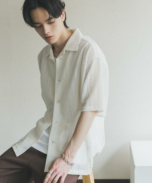 SENSE OF PLACE by URBAN RESEARCH / センスオブプレイス バイ アーバンリサーチ シャツ・ブラウス | アソートレースオープンカラーショートスリーブシャツ | 詳細15