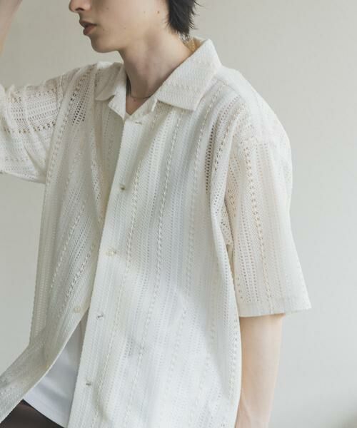 SENSE OF PLACE by URBAN RESEARCH / センスオブプレイス バイ アーバンリサーチ シャツ・ブラウス | アソートレースオープンカラーショートスリーブシャツ | 詳細16