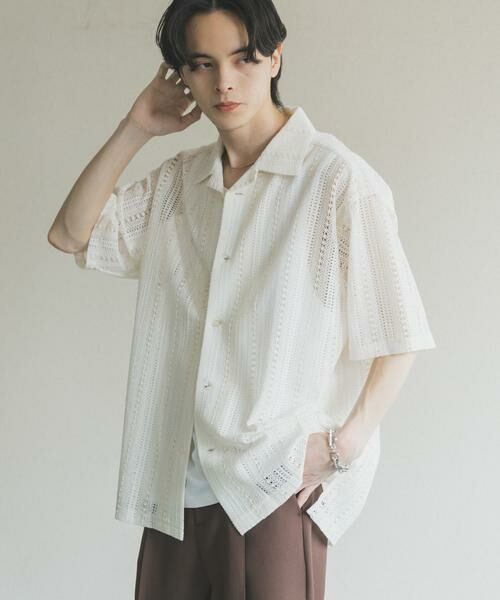 SENSE OF PLACE by URBAN RESEARCH / センスオブプレイス バイ アーバンリサーチ シャツ・ブラウス | アソートレースオープンカラーショートスリーブシャツ | 詳細17