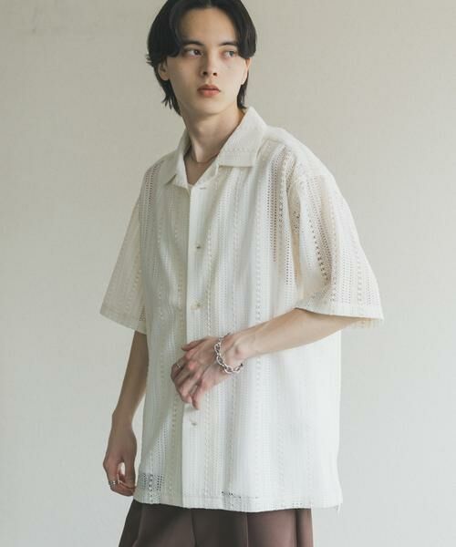 SENSE OF PLACE by URBAN RESEARCH / センスオブプレイス バイ アーバンリサーチ シャツ・ブラウス | アソートレースオープンカラーショートスリーブシャツ | 詳細18