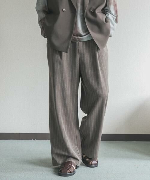 SENSE OF PLACE by URBAN RESEARCH / センスオブプレイス バイ アーバンリサーチ その他パンツ | ピンストライプタックワイドスラックス | 詳細2