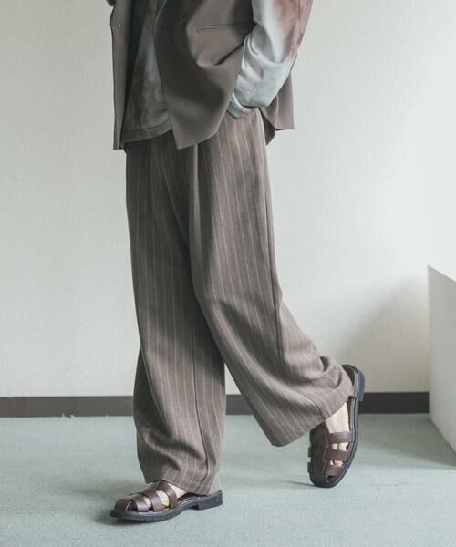 SENSE OF PLACE by URBAN RESEARCH / センスオブプレイス バイ アーバンリサーチ その他パンツ | ピンストライプタックワイドスラックス | 詳細3
