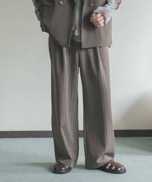 SENSE OF PLACE by URBAN RESEARCH / センスオブプレイス バイ アーバンリサーチ その他パンツ | ピンストライプタックワイドスラックス | 詳細5