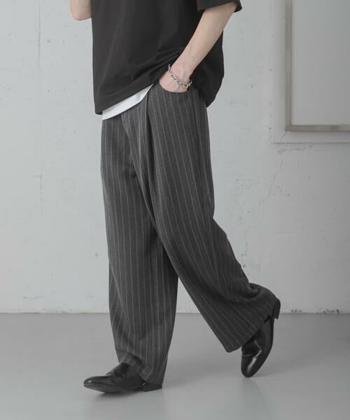 SENSE OF PLACE by URBAN RESEARCH / センスオブプレイス バイ アーバンリサーチ その他パンツ | ピンストライプタックワイドスラックス | 詳細17