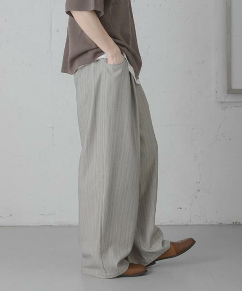 SENSE OF PLACE by URBAN RESEARCH / センスオブプレイス バイ アーバンリサーチ その他パンツ | ピンストライプタックワイドスラックス | 詳細25