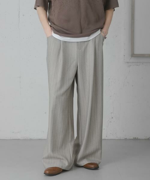 SENSE OF PLACE by URBAN RESEARCH / センスオブプレイス バイ アーバンリサーチ その他パンツ | ピンストライプタックワイドスラックス | 詳細26