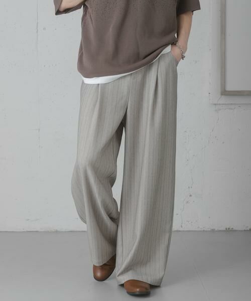 SENSE OF PLACE by URBAN RESEARCH / センスオブプレイス バイ アーバンリサーチ その他パンツ | ピンストライプタックワイドスラックス | 詳細28
