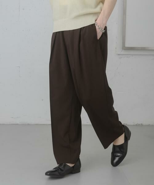 SENSE OF PLACE by URBAN RESEARCH / センスオブプレイス バイ アーバンリサーチ その他パンツ | 『イージーケア/速乾』サマー2タックワイドテーパードパンツ（ブラウン）