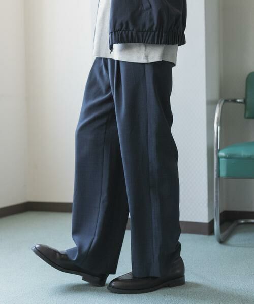 SENSE OF PLACE by URBAN RESEARCH / センスオブプレイス バイ アーバンリサーチ その他パンツ | 『UR TECH DRYLUXE』リネンライクワイドパンツ（ネイビー）