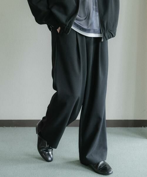 SENSE OF PLACE by URBAN RESEARCH / センスオブプレイス バイ アーバンリサーチ その他パンツ | 『UR TECH DRYLUXE』リネンライクワイドパンツ（ブラック）
