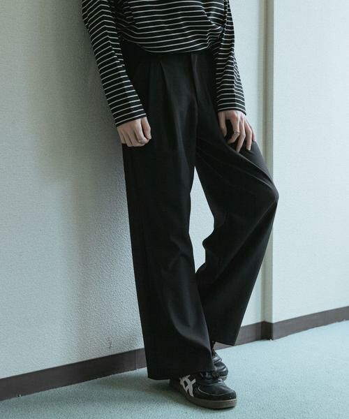 SENSE OF PLACE by URBAN RESEARCH / センスオブプレイス バイ アーバンリサーチ その他パンツ | 『速乾』ドライタッチ2タックワイドパンツ（ブラック）