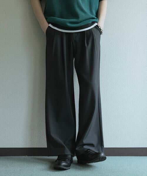 SENSE OF PLACE by URBAN RESEARCH / センスオブプレイス バイ アーバンリサーチ その他パンツ | 『速乾』ドライタッチ2タックワイドパンツ（チャコールグレー）