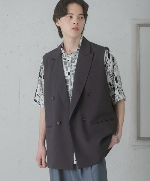SENSE OF PLACE by URBAN RESEARCH / センスオブプレイス バイ アーバンリサーチ ベスト | ダブルテーラードベスト（チャコールグレー）