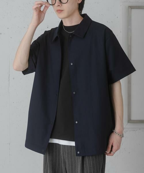 SENSE OF PLACE by URBAN RESEARCH / センスオブプレイス バイ アーバンリサーチ ブルゾン | ハーフスリーブコーチジャケット（ネイビー）