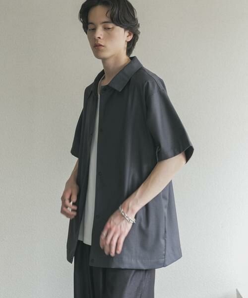 SENSE OF PLACE by URBAN RESEARCH / センスオブプレイス バイ アーバンリサーチ ブルゾン | ハーフスリーブコーチジャケット（チャコールグレー）