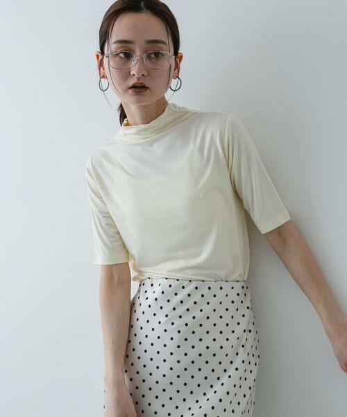 SENSE OF PLACE by URBAN RESEARCH / センスオブプレイス バイ アーバンリサーチ Tシャツ | ソフトハイネックTシャツ(半袖)（アイボリー）