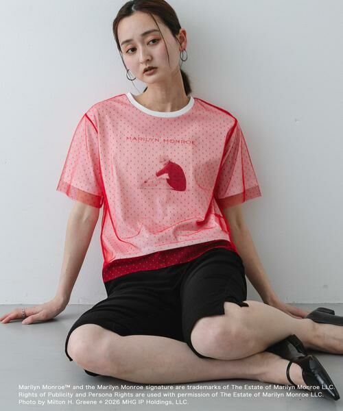 SENSE OF PLACE by URBAN RESEARCH / センスオブプレイス バイ アーバンリサーチ Tシャツ | 『別注』MARILYNMONROE×SENSE OF PLACE　チュールグラフィックTシャツ | 詳細3