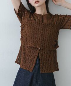 SENSE OF PLACE by URBAN RESEARCH / センスオブプレイス バイ アーバンリサーチ Tシャツ | レースビスチェアンサンブルカットトップ