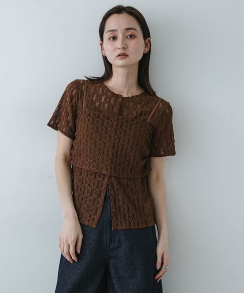 SENSE OF PLACE by URBAN RESEARCH / センスオブプレイス バイ アーバンリサーチ Tシャツ | レースビスチェアンサンブルカットトップ | 詳細2