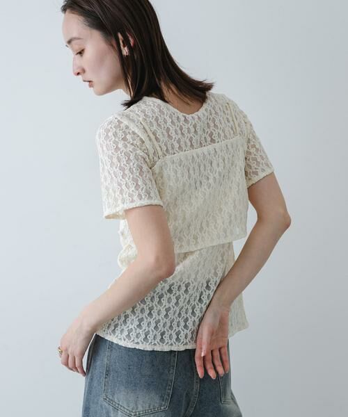 SENSE OF PLACE by URBAN RESEARCH / センスオブプレイス バイ アーバンリサーチ Tシャツ | レースビスチェアンサンブルカットトップ | 詳細13