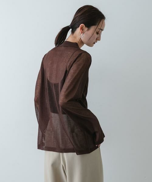 SENSE OF PLACE by URBAN RESEARCH / センスオブプレイス バイ アーバンリサーチ ニット・セーター | 『洗濯可/接触冷感』シアーニットシャツカーディガン | 詳細2