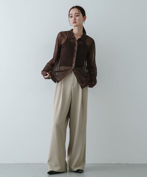 SENSE OF PLACE by URBAN RESEARCH / センスオブプレイス バイ アーバンリサーチ ニット・セーター | 『洗濯可/接触冷感』シアーニットシャツカーディガン | 詳細3