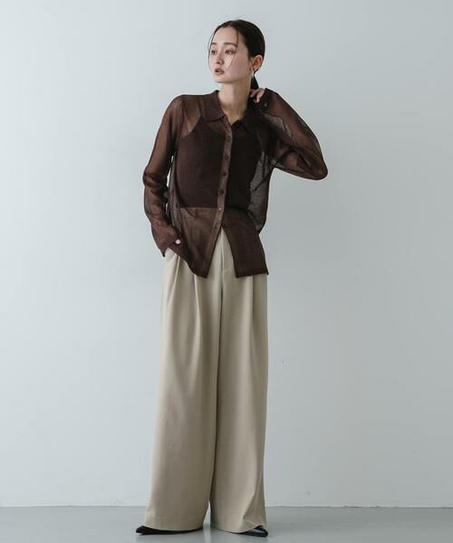 SENSE OF PLACE by URBAN RESEARCH / センスオブプレイス バイ アーバンリサーチ ニット・セーター | 『洗濯可/接触冷感』シアーニットシャツカーディガン | 詳細4