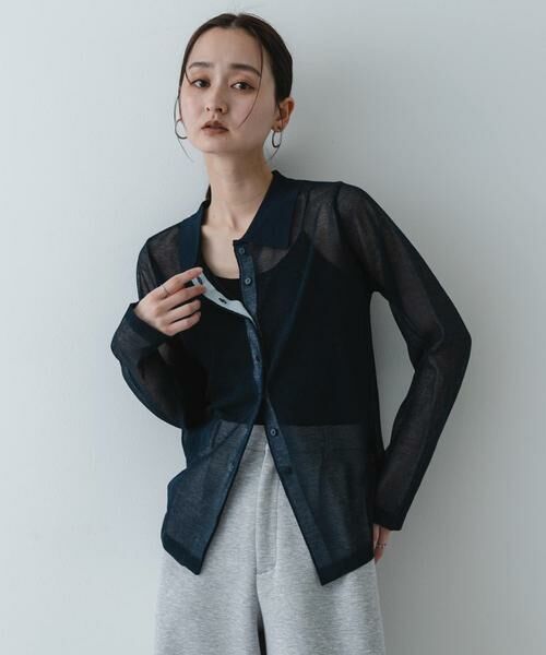 SENSE OF PLACE by URBAN RESEARCH / センスオブプレイス バイ アーバンリサーチ ニット・セーター | 『洗濯可/接触冷感』シアーニットシャツカーディガン | 詳細9