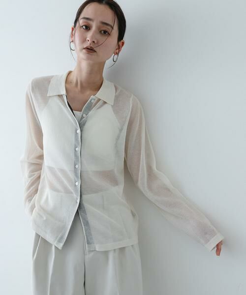 SENSE OF PLACE by URBAN RESEARCH / センスオブプレイス バイ アーバンリサーチ ニット・セーター | 『洗濯可/接触冷感』シアーニットシャツカーディガン | 詳細21