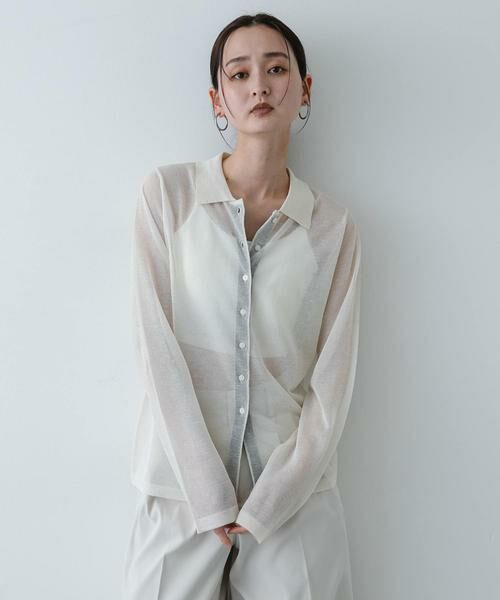 SENSE OF PLACE by URBAN RESEARCH / センスオブプレイス バイ アーバンリサーチ ニット・セーター | 『洗濯可/接触冷感』シアーニットシャツカーディガン | 詳細22