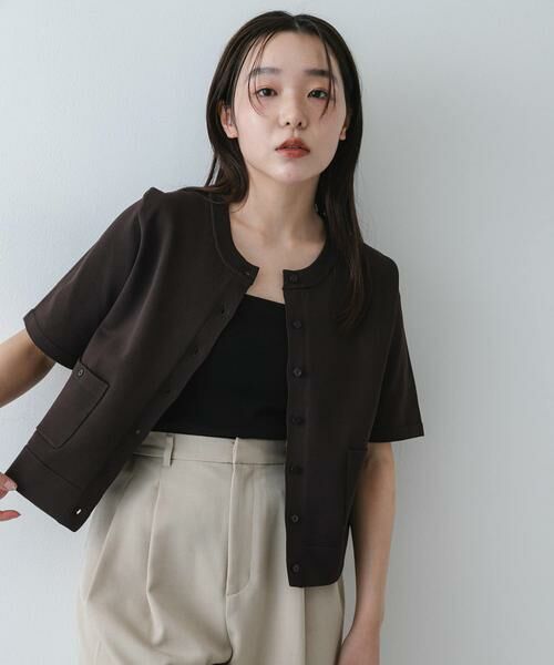 SENSE OF PLACE by URBAN RESEARCH / センスオブプレイス バイ アーバンリサーチ カーディガン・ボレロ | 『洗濯可』ポケットツキハーフスリーブカーディガン | 詳細1