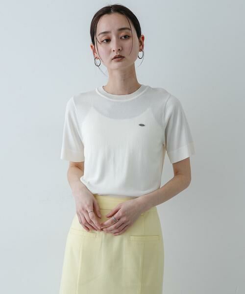 SENSE OF PLACE by URBAN RESEARCH / センスオブプレイス バイ アーバンリサーチ ニット・セーター | 『洗濯可』プレートツキニットTシャツ(半袖) | 詳細1