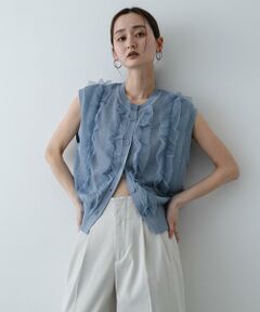 SENSE OF PLACE by URBAN RESEARCH / センスオブプレイス バイ アーバンリサーチ ベスト | 『洗濯可』チュールフリルニットベスト