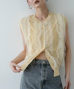 SENSE OF PLACE by URBAN RESEARCH / センスオブプレイス バイ アーバンリサーチ ベスト | 『洗濯可』チュールフリルニットベスト