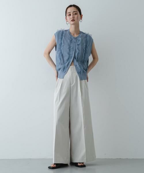 SENSE OF PLACE by URBAN RESEARCH / センスオブプレイス バイ アーバンリサーチ ベスト | 『洗濯可』チュールフリルニットベスト | 詳細4