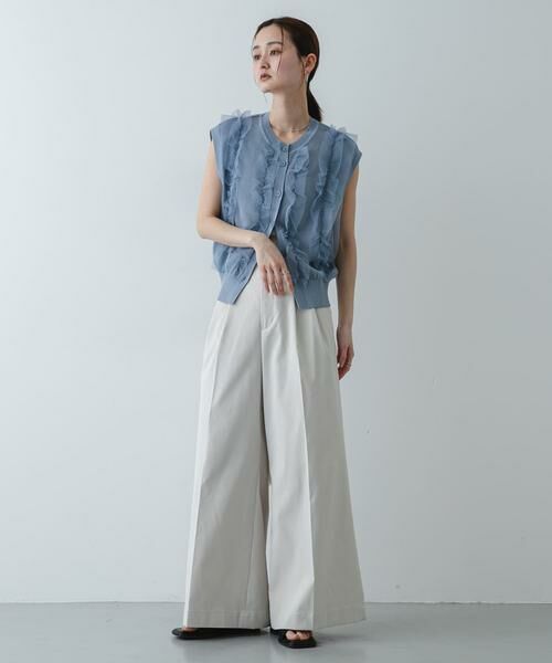 SENSE OF PLACE by URBAN RESEARCH / センスオブプレイス バイ アーバンリサーチ ベスト | 『洗濯可』チュールフリルニットベスト | 詳細5