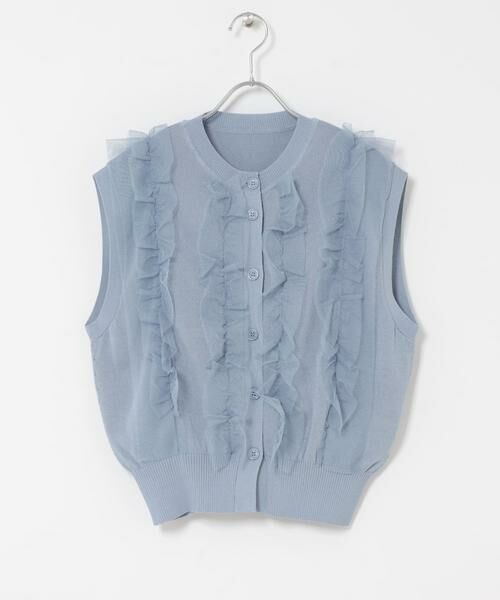 SENSE OF PLACE by URBAN RESEARCH / センスオブプレイス バイ アーバンリサーチ ベスト | 『洗濯可』チュールフリルニットベスト | 詳細7