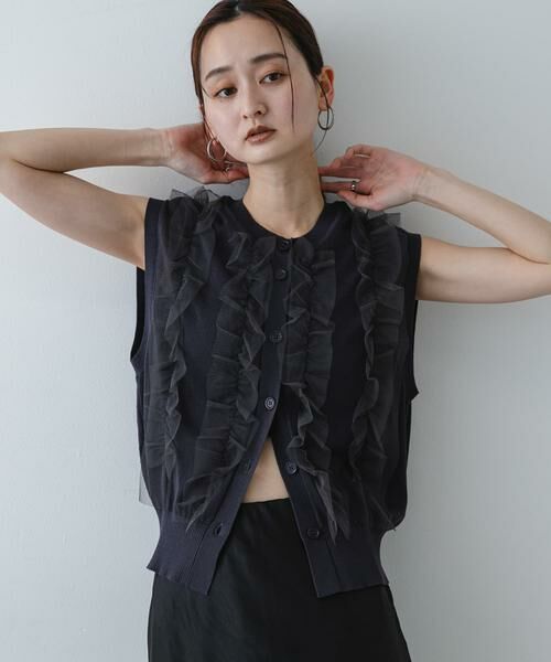 SENSE OF PLACE by URBAN RESEARCH / センスオブプレイス バイ アーバンリサーチ ベスト | 『洗濯可』チュールフリルニットベスト | 詳細9