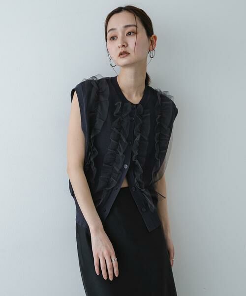 SENSE OF PLACE by URBAN RESEARCH / センスオブプレイス バイ アーバンリサーチ ベスト | 『洗濯可』チュールフリルニットベスト | 詳細10