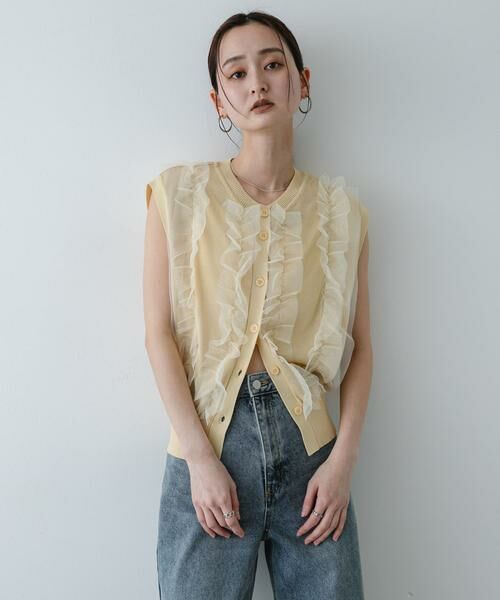 SENSE OF PLACE by URBAN RESEARCH / センスオブプレイス バイ アーバンリサーチ ベスト | 『洗濯可』チュールフリルニットベスト | 詳細16