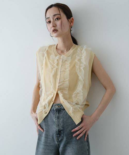 SENSE OF PLACE by URBAN RESEARCH / センスオブプレイス バイ アーバンリサーチ ベスト | 『洗濯可』チュールフリルニットベスト | 詳細17