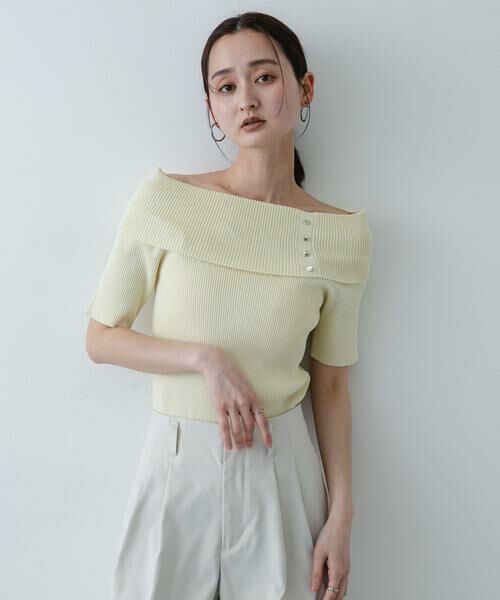 SENSE OF PLACE by URBAN RESEARCH / センスオブプレイス バイ アーバンリサーチ ニット・セーター | 『洗濯可』メタルボタンオフショルリブセーター | 詳細2