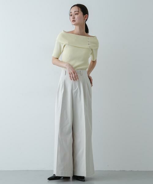 SENSE OF PLACE by URBAN RESEARCH / センスオブプレイス バイ アーバンリサーチ ニット・セーター | 『洗濯可』メタルボタンオフショルリブセーター | 詳細4