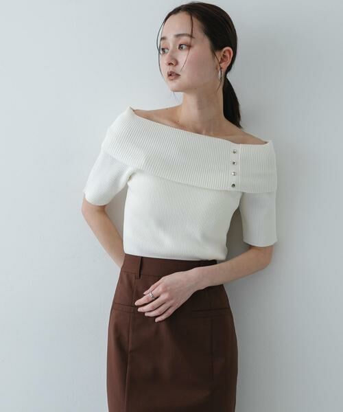 SENSE OF PLACE by URBAN RESEARCH / センスオブプレイス バイ アーバンリサーチ ニット・セーター | 『洗濯可』メタルボタンオフショルリブセーター | 詳細13