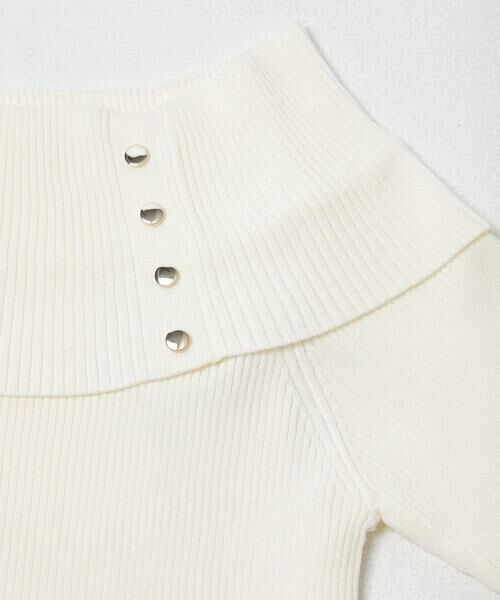 SENSE OF PLACE by URBAN RESEARCH / センスオブプレイス バイ アーバンリサーチ ニット・セーター | 『洗濯可』メタルボタンオフショルリブセーター | 詳細18