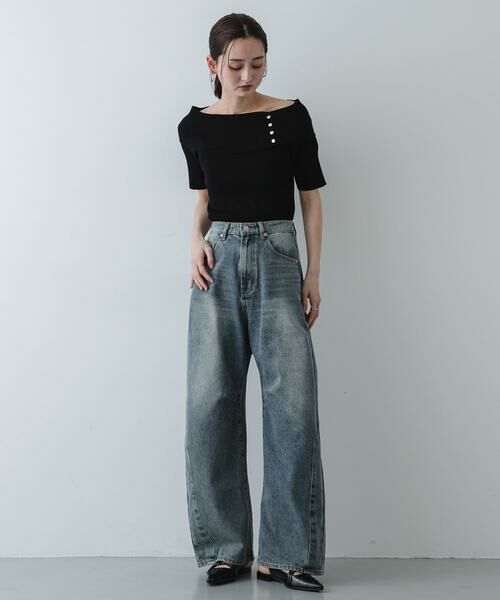 SENSE OF PLACE by URBAN RESEARCH / センスオブプレイス バイ アーバンリサーチ ニット・セーター | 『洗濯可』メタルボタンオフショルリブセーター | 詳細21