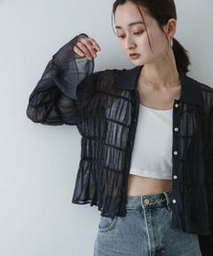 SENSE OF PLACE by URBAN RESEARCH / センスオブプレイス バイ アーバンリサーチ カーディガン・ボレロ | 『洗濯可』シャーリングエリツキニットカーディガン