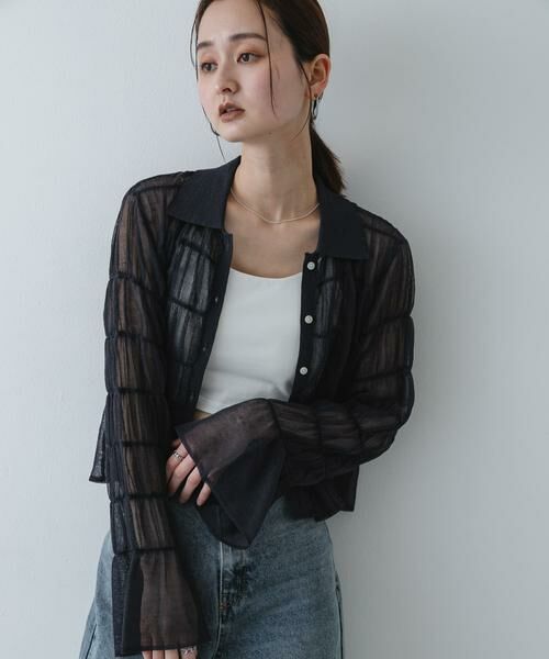 SENSE OF PLACE by URBAN RESEARCH / センスオブプレイス バイ アーバンリサーチ カーディガン・ボレロ | 『洗濯可』シャーリングエリツキニットカーディガン | 詳細7