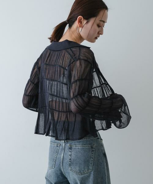 SENSE OF PLACE by URBAN RESEARCH / センスオブプレイス バイ アーバンリサーチ カーディガン・ボレロ | 『洗濯可』シャーリングエリツキニットカーディガン | 詳細8